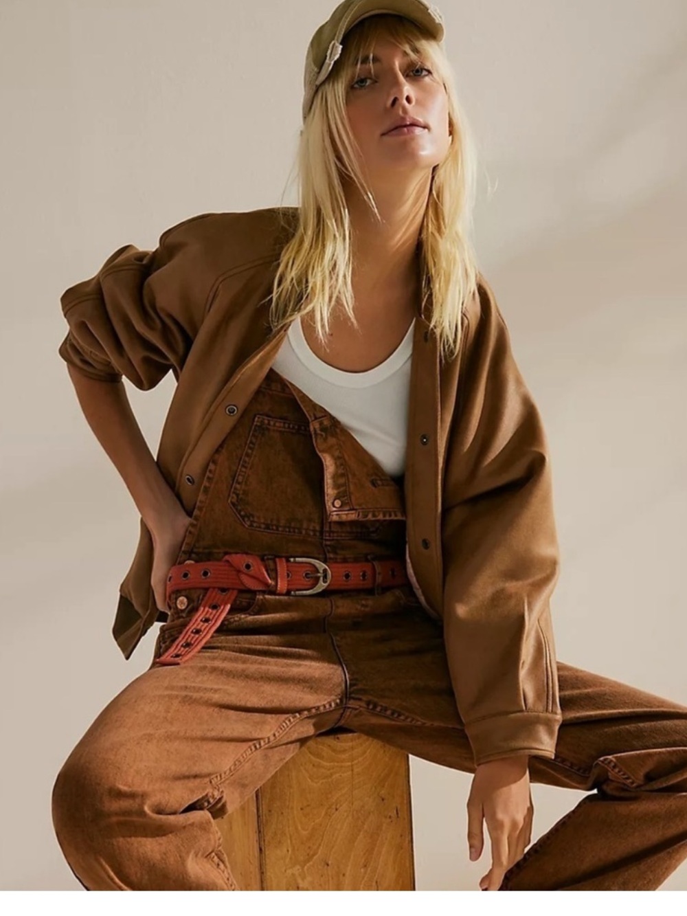 Free People Wild Rose Faux Suede bomber jacket L - Picture 4 of 4